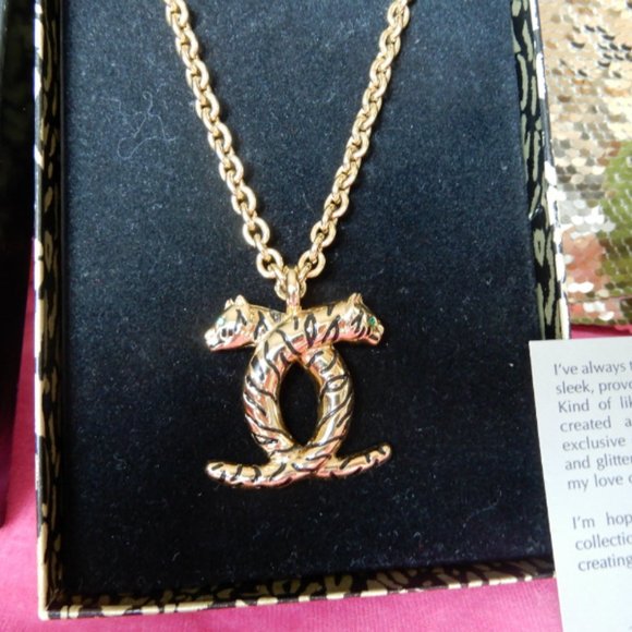 VTG.NIB JC JACKIE COLLINS GOLD PANTHER NECKLACE - Picture 12 of 13